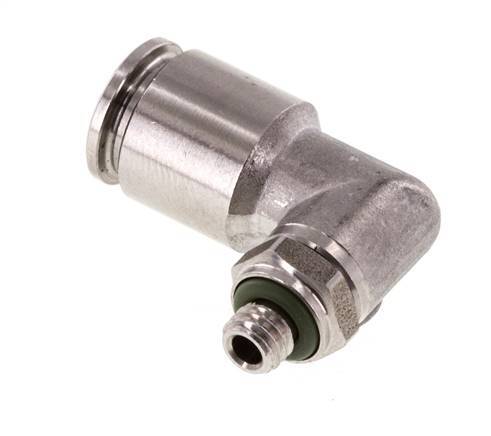 6mm x M 5 90 graden L-verbinding RVS Insteekfitting Buitendraad Draaibaar FKM