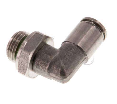 4mm x G1/8'' 90 graden L-verbinding RVS Insteekfitting Buitendraad Draaibaar FKM
