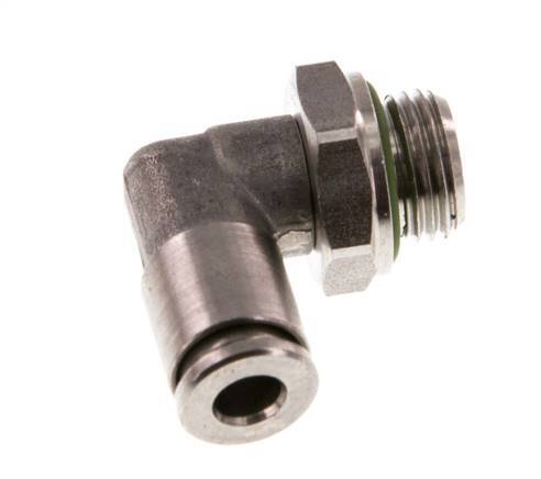 4mm x G1/8'' 90 graden L-verbinding RVS Insteekfitting Buitendraad Draaibaar FKM