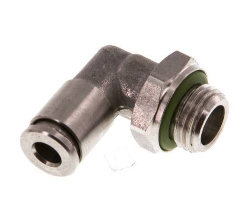 4mm x G1/8'' 90 graden L-verbinding RVS Insteekfitting Buitendraad Draaibaar FKM