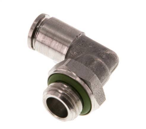 4mm x G1/8'' 90 graden L-verbinding RVS Insteekfitting Buitendraad Draaibaar FKM