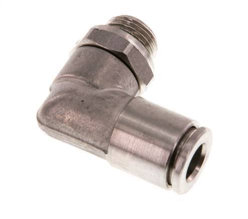 6mm x G1/8'' 90 graden L-verbinding RVS Insteekfitting Buitendraad Draaibaar FKM