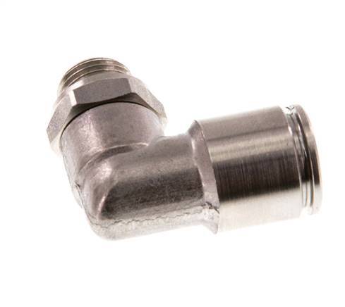 8mm x G1/8'' 90 graden L-verbinding RVS Insteekfitting Buitendraad Draaibaar FKM