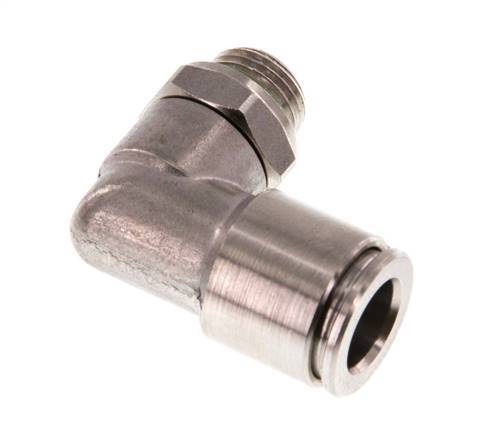 8mm x G1/8'' 90 graden L-verbinding RVS Insteekfitting Buitendraad Draaibaar FKM