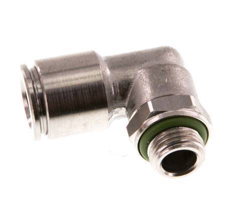 8mm x G1/8'' 90 graden L-verbinding RVS Insteekfitting Buitendraad Draaibaar FKM