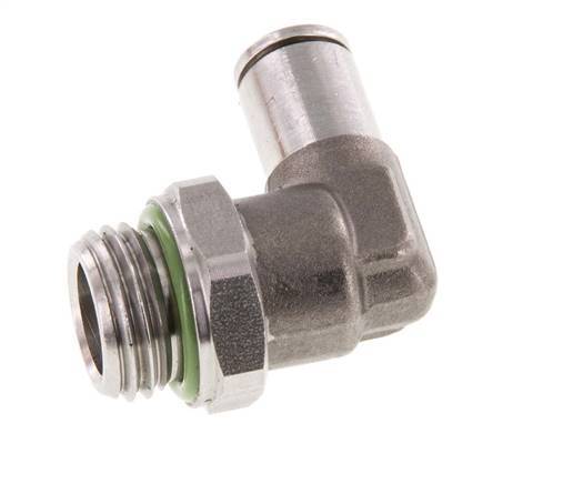 4mm x G1/4'' 90 graden L-verbinding RVS Insteekfitting Buitendraad Draaibaar FKM