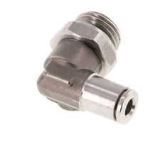 4mm x G1/4'' 90 graden L-verbinding RVS Insteekfitting Buitendraad Draaibaar FKM