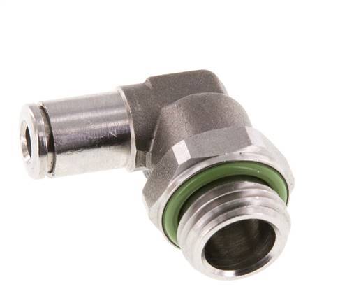 4mm x G1/4'' 90 graden L-verbinding RVS Insteekfitting Buitendraad Draaibaar FKM