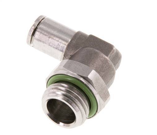 4mm x G1/4'' 90 graden L-verbinding RVS Insteekfitting Buitendraad Draaibaar FKM