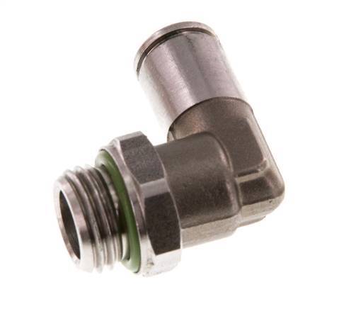 6mm x G1/4'' 90 graden L-verbinding RVS Insteekfitting Buitendraad Draaibaar FKM
