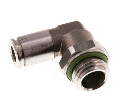 6mm x G1/4'' 90 graden L-verbinding RVS Insteekfitting Buitendraad Draaibaar FKM