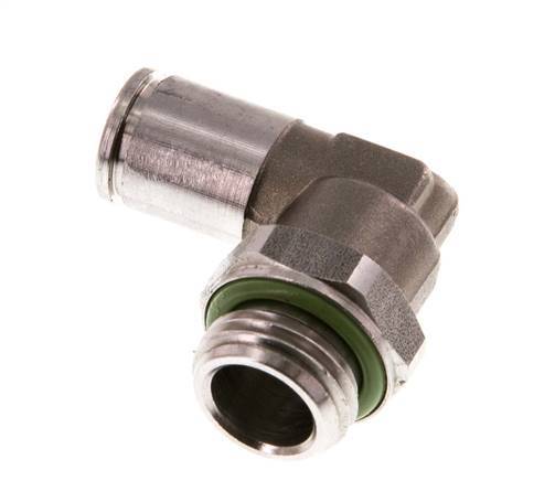 6mm x G1/4'' 90 graden L-verbinding RVS Insteekfitting Buitendraad Draaibaar FKM