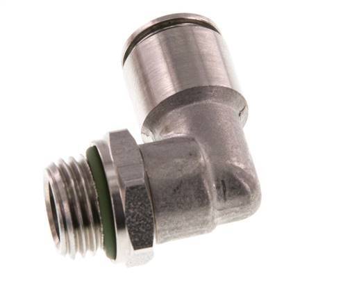 8mm x G1/4'' 90 graden L-verbinding RVS Insteekfitting Buitendraad Draaibaar FKM