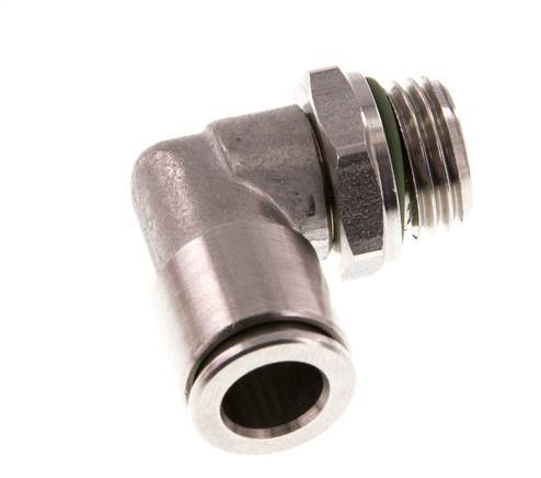 8mm x G1/4'' 90 graden L-verbinding RVS Insteekfitting Buitendraad Draaibaar FKM