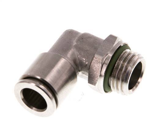 8mm x G1/4'' 90 graden L-verbinding RVS Insteekfitting Buitendraad Draaibaar FKM