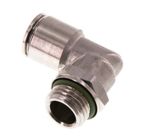 8mm x G1/4'' 90 graden L-verbinding RVS Insteekfitting Buitendraad Draaibaar FKM