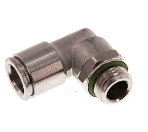 10mm x G1/4'' 90 graden L-verbinding RVS Insteekfitting Buitendraad Draaibaar FKM