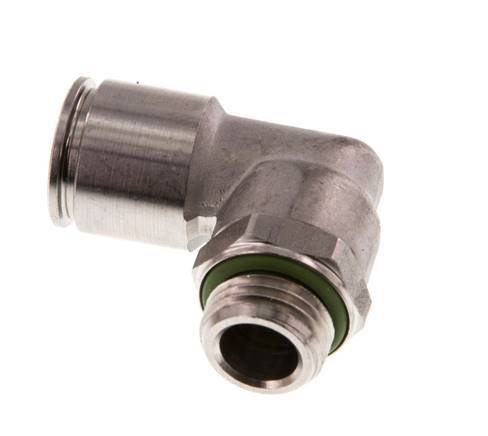 10mm x G1/4'' 90 graden L-verbinding RVS Insteekfitting Buitendraad Draaibaar FKM