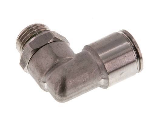 10mm x G1/4'' 90 graden L-verbinding RVS Insteekfitting Buitendraad Draaibaar FKM