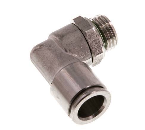 10mm x G1/4'' 90 graden L-verbinding RVS Insteekfitting Buitendraad Draaibaar FKM