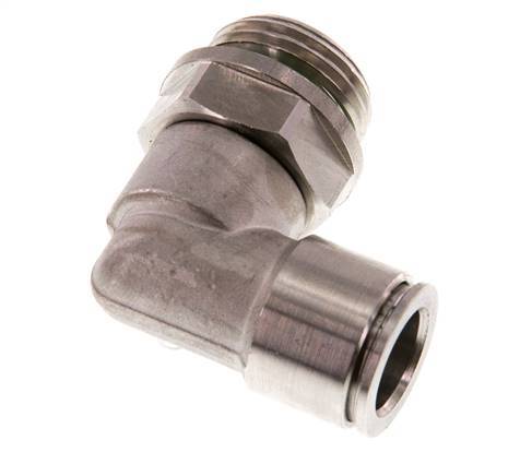 12mm x G1/2'' 90 graden L-verbinding RVS Insteekfitting Buitendraad Draaibaar FKM