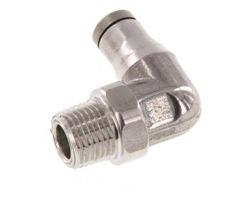 4mm x 1/8'' NPT 90 graden L-verbinding RVS Insteekfitting Buitendraad Draaibaar FKM