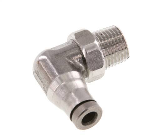 4mm x 1/8'' NPT 90 graden L-verbinding RVS Insteekfitting Buitendraad Draaibaar FKM