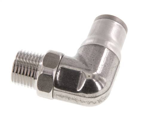 6mm x 1/8'' NPT 90 graden L-verbinding RVS Insteekfitting Buitendraad Draaibaar FKM