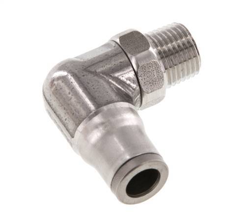 6mm x 1/8'' NPT 90 graden L-verbinding RVS Insteekfitting Buitendraad Draaibaar FKM