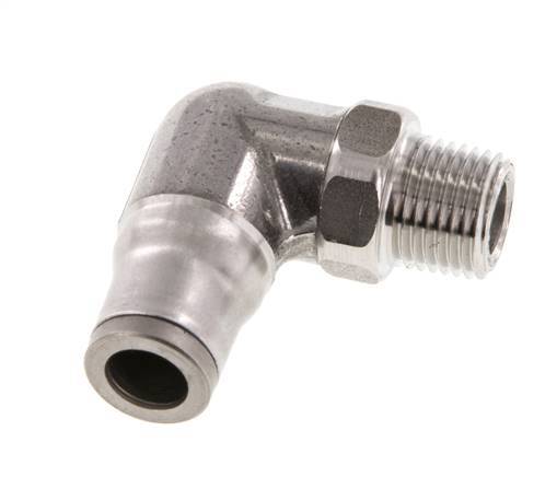 6mm x 1/8'' NPT 90 graden L-verbinding RVS Insteekfitting Buitendraad Draaibaar FKM