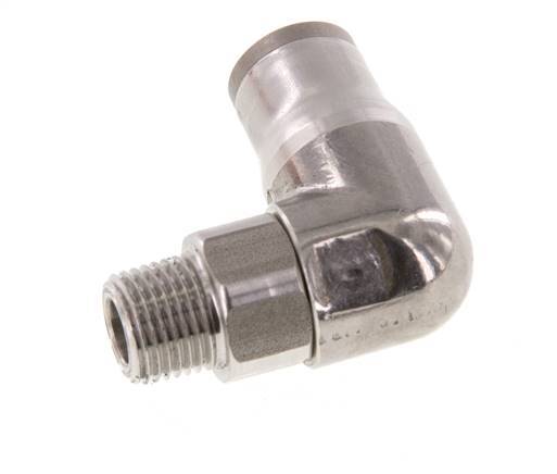 8mm x 1/8'' NPT 90 graden L-verbinding RVS Insteekfitting Buitendraad Draaibaar FKM