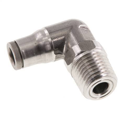 6mm x 1/4'' NPT 90 graden L-verbinding RVS Insteekfitting Buitendraad Draaibaar FKM