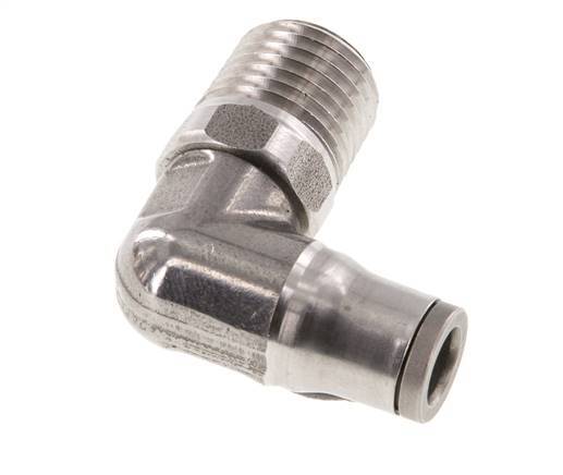 6mm x 1/4'' NPT 90 graden L-verbinding RVS Insteekfitting Buitendraad Draaibaar FKM
