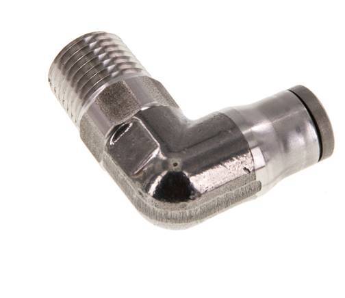 8mm x 1/4'' NPT 90 graden L-verbinding RVS Insteekfitting Buitendraad Draaibaar FKM