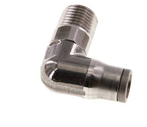 8mm x 1/4'' NPT 90 graden L-verbinding RVS Insteekfitting Buitendraad Draaibaar FKM