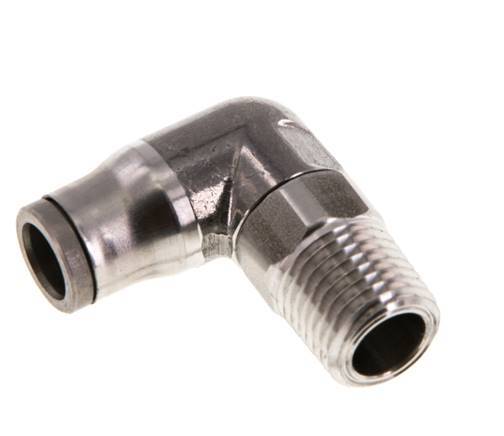 8mm x 1/4'' NPT 90 graden L-verbinding RVS Insteekfitting Buitendraad Draaibaar FKM