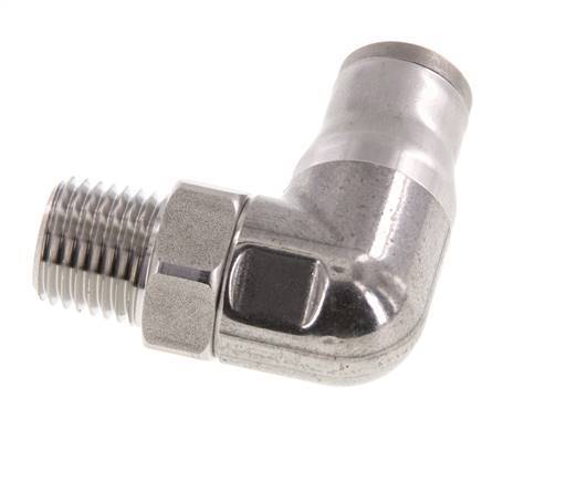10mm x 1/4'' NPT 90 graden L-verbinding RVS Insteekfitting Buitendraad Draaibaar FKM