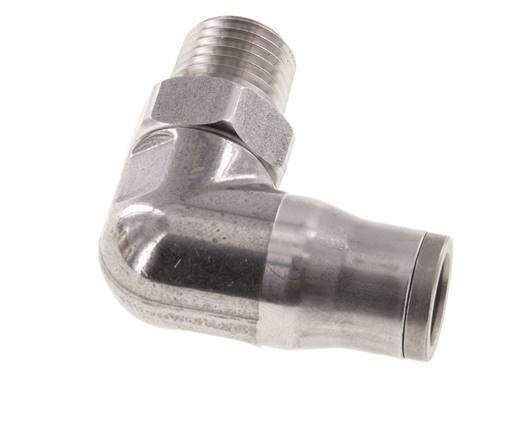 10mm x 1/4'' NPT 90 graden L-verbinding RVS Insteekfitting Buitendraad Draaibaar FKM