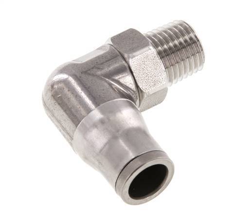 10mm x 1/4'' NPT 90 graden L-verbinding RVS Insteekfitting Buitendraad Draaibaar FKM