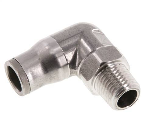 10mm x 1/4'' NPT 90 graden L-verbinding RVS Insteekfitting Buitendraad Draaibaar FKM