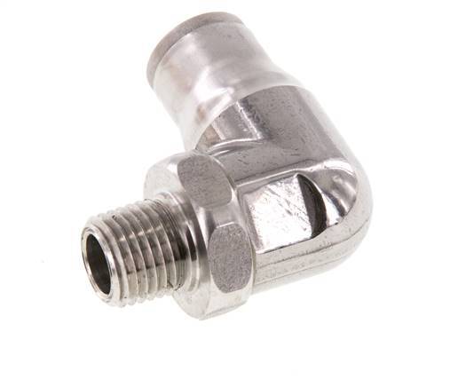 12mm x 1/4'' NPT 90 graden L-verbinding RVS Insteekfitting Buitendraad Draaibaar FKM
