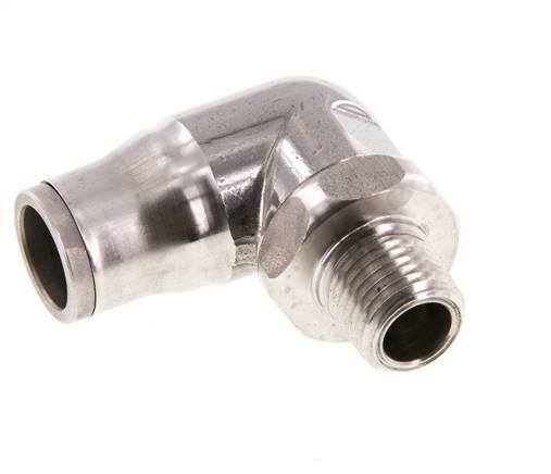 12mm x 1/4'' NPT 90 graden L-verbinding RVS Insteekfitting Buitendraad Draaibaar FKM