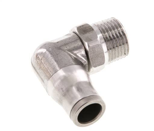 10mm x 3/8'' NPT 90 graden L-verbinding RVS Insteekfitting Buitendraad Draaibaar FKM