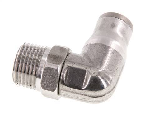10mm x 3/8'' NPT 90 graden L-verbinding RVS Insteekfitting Buitendraad Draaibaar FKM