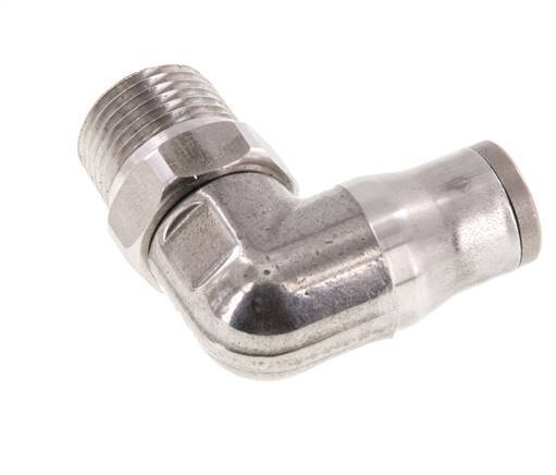 10mm x 3/8'' NPT 90 graden L-verbinding RVS Insteekfitting Buitendraad Draaibaar FKM