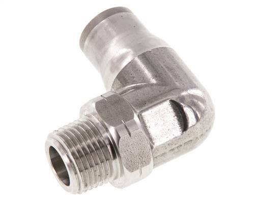 12mm x 3/8'' NPT 90 graden L-verbinding RVS Insteekfitting Buitendraad Draaibaar FKM
