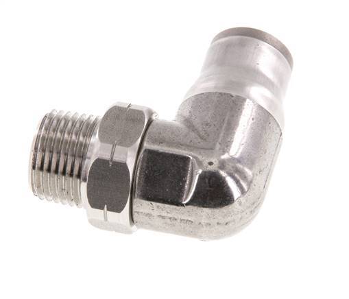 12mm x 3/8'' NPT 90 graden L-verbinding RVS Insteekfitting Buitendraad Draaibaar FKM