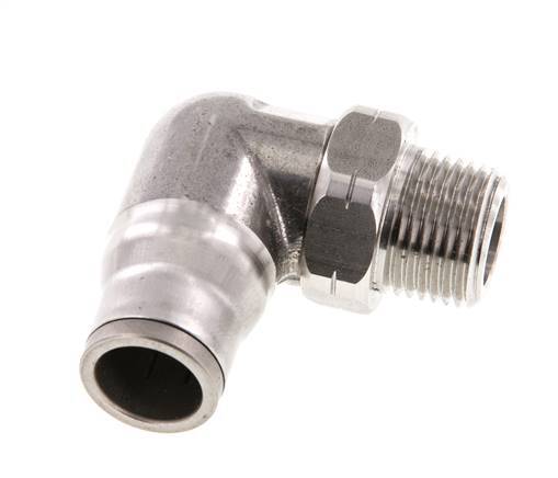 12mm x 3/8'' NPT 90 graden L-verbinding RVS Insteekfitting Buitendraad Draaibaar FKM