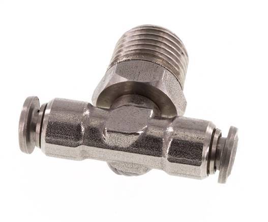 4mm x R1/4'' inline T-stuk RVS Insteekfitting Buitendraad Draaibaar FKM