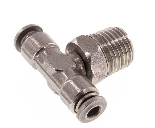 4mm x R1/4'' inline T-stuk RVS Insteekfitting Buitendraad Draaibaar FKM